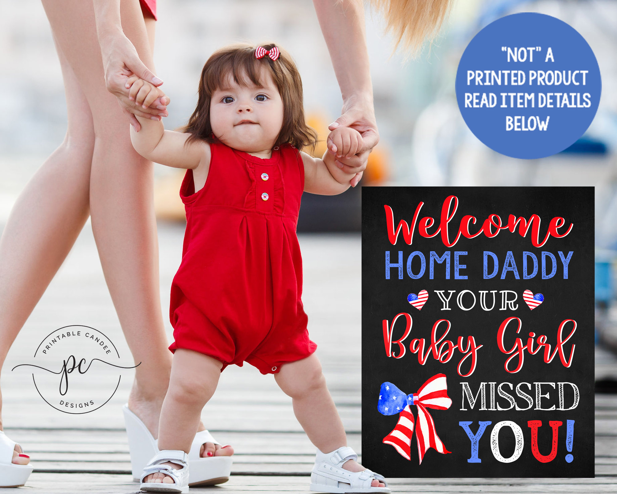 Welcome Home Baby Girl Daughter Daddy Sign Military Soldier