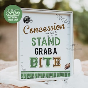 Football Food Sign Sports Birthday Party Printable Decor Rookie Theme Concession Table Sign Favors Instant Download Printable