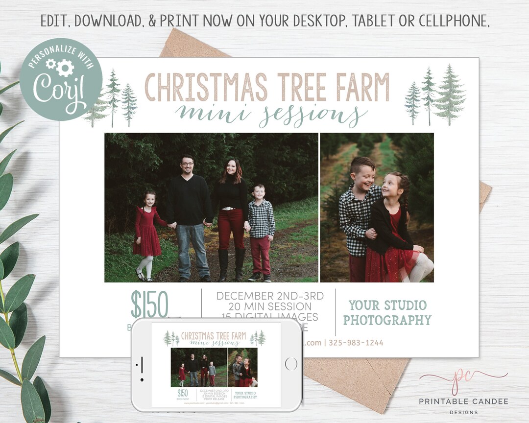 Tree Farm Mini Session Template for Photographers Christmas Mini ...