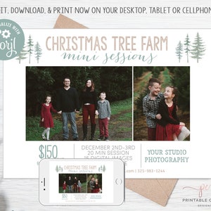 Tree Farm Mini Session Template for Photographers Christmas Mini Holiday Portrait Session Instant Download