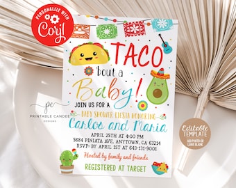 Fiesta Taco Bout A Baby Shower Invitation Template Mexican Taco Party Invite Editable File Printable