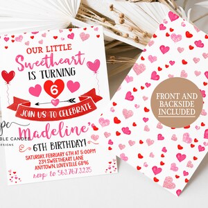Valentine Birthday Invitation Heart Birthday Editable Invite Little ...