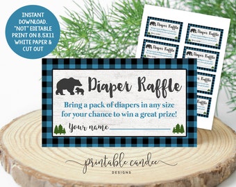 INSTANT DOWNLOAD Lumberjack Plaid Diaper Raffle Ticket - Etsy