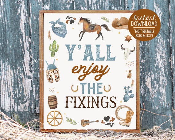 Cowboy 'Happy Birthday' Banner - Blaue Western-Dekoration Für Die Erste Rodeo-Geburtstagsparty
