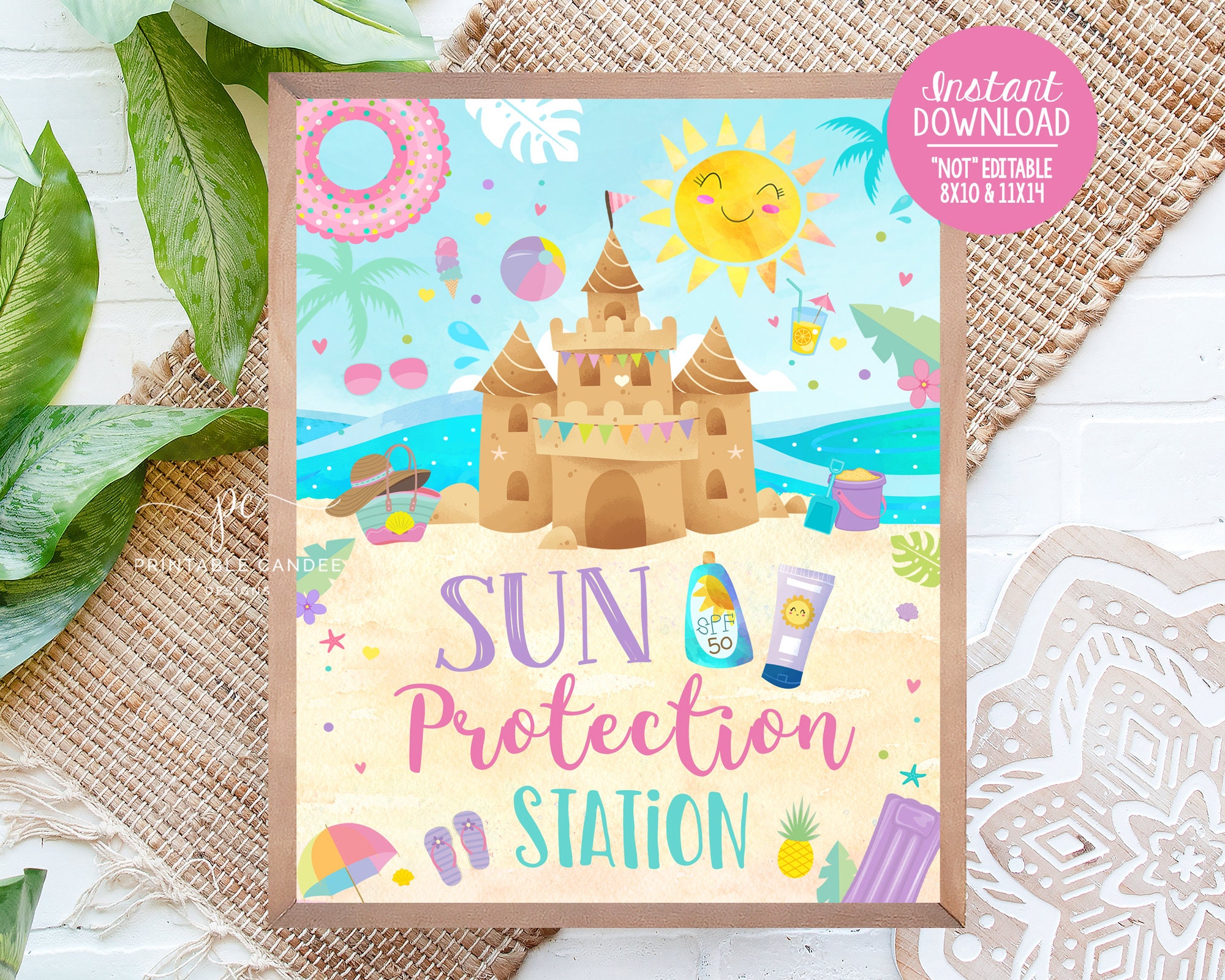 Beach Party Sun Protection Station Girl Birthday Summer Beach Bash ...
