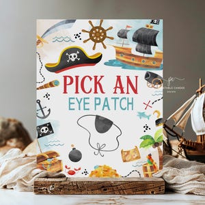 Piraten Geburtstag Augenklappe Zeichen Ahoi Matey Thema Piraten Party Aktivität Dekor Printable PBMI