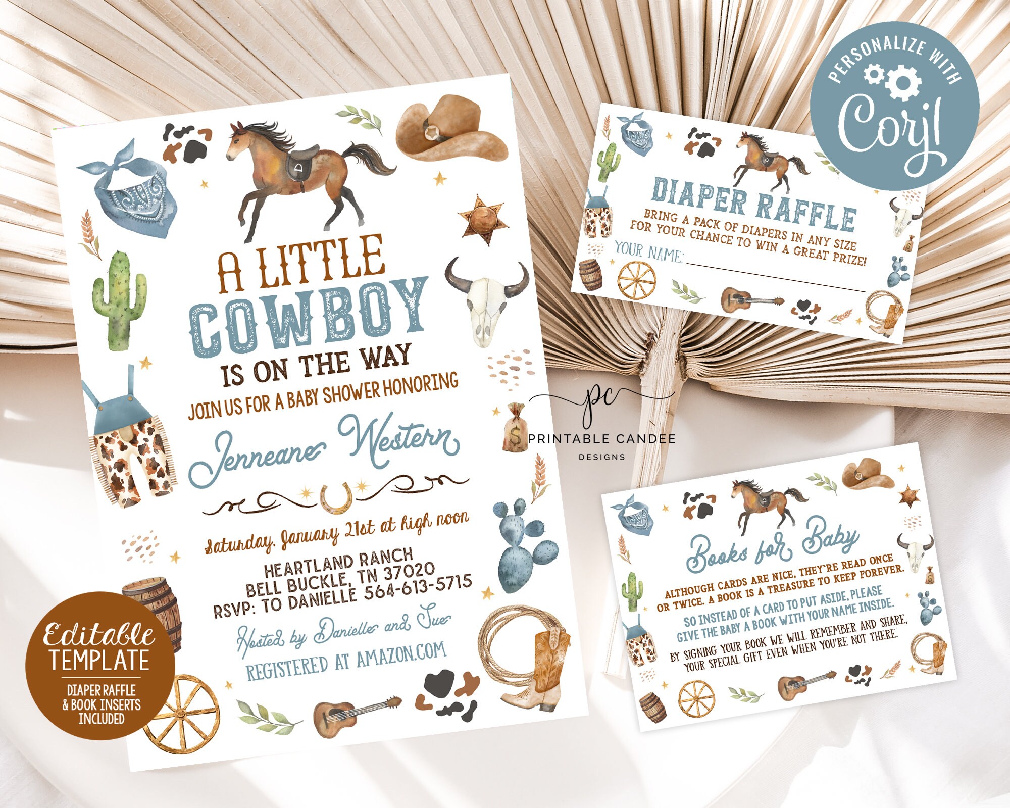 Cowboy baby shower hotsell invitations free printable