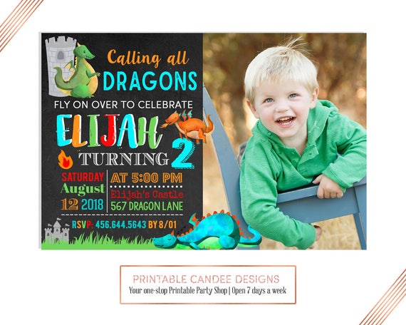 dragon invitation dragon birthday