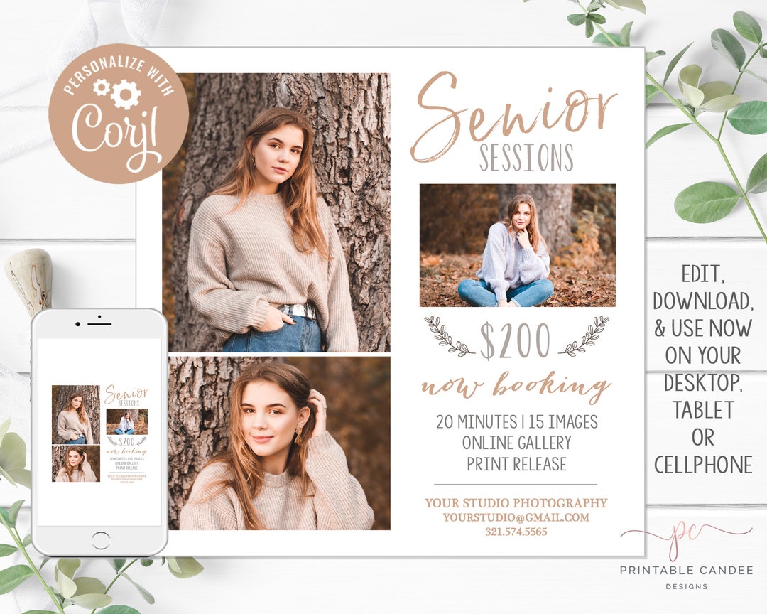 Senior Minis Session Template Minimal Photography Neutral Graduate Mini ...