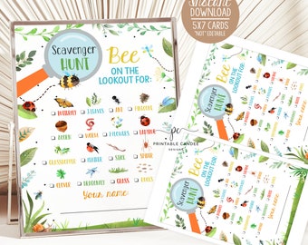 Nature Scavenger Hunt Game Bug Hunt Party Game Insect Birthday Printable Instant Download