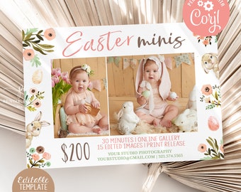 Easter Minis Session Template Spring Photography Bunny Mini Sessions Photographer Marketing File