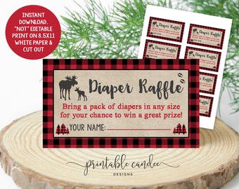 INSTANT DOWNLOAD Lumberjack Plaid Diaper Raffle Ticket - Etsy