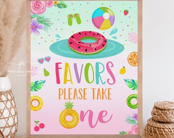 Twotti Frutti Pool Party Favor Signo Tutti Frutti Verano Fruta Fiesta Decoración Mesa Signo Imprimible Descarga Instantánea TFPT