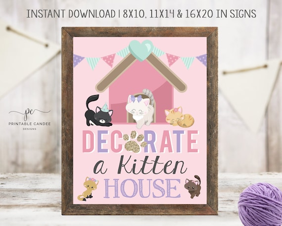 Buy Kitten Decorate a House Party Game Cat Decor Kitty Birthday ...
