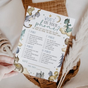 Dragon Baby Shower Game Blue Dragons Theme Printables What's on Your ...
