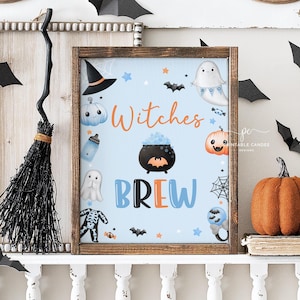 Blue A Little Boo Baby Shower Drink Sign Boy Halloween Baby Shower Decor Ghost Halloween Shower Theme BBHS