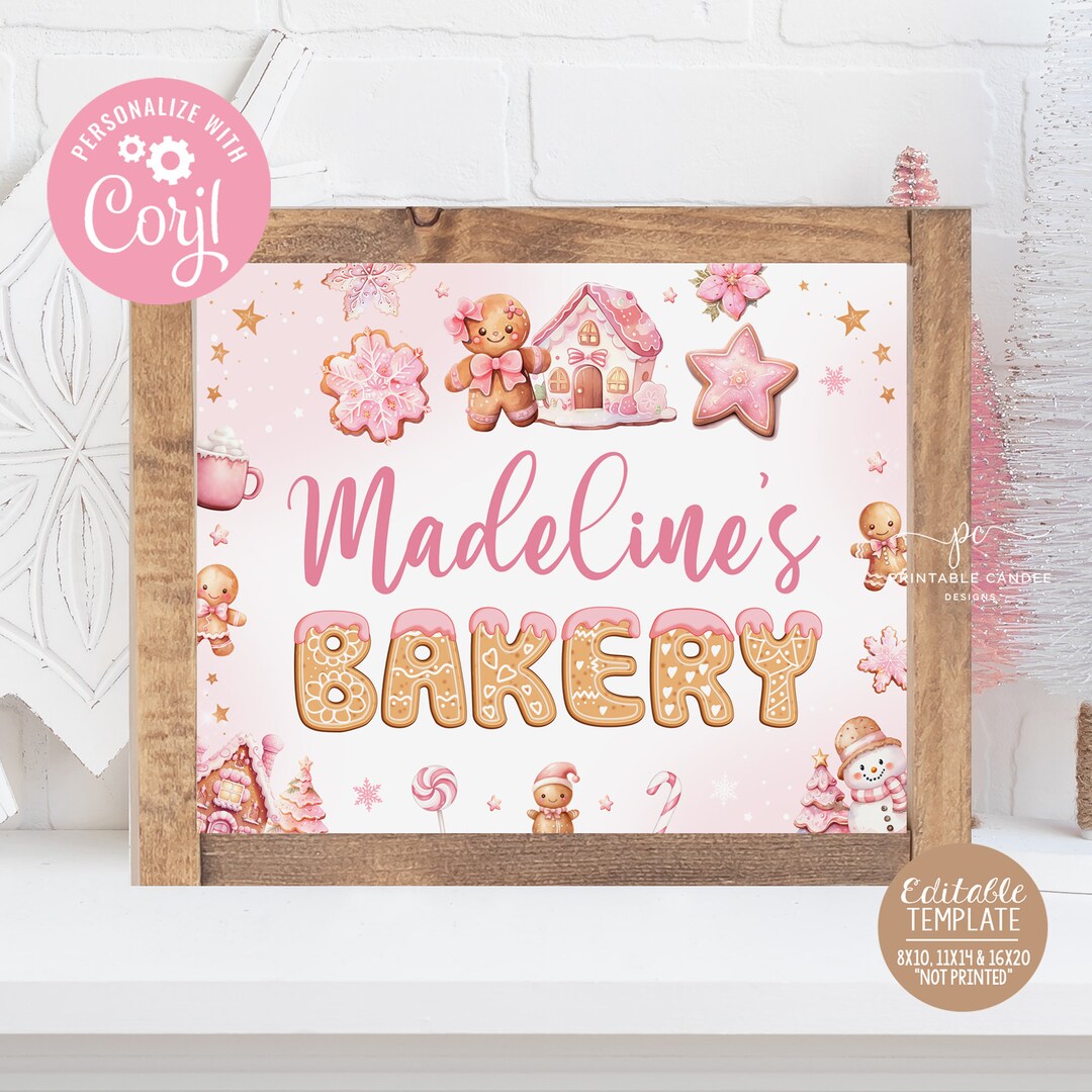Christmas Cookie Bakery Sign Oh Snap Cookie Decorating Party Sign Pink ...