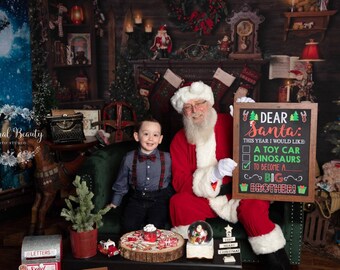 Faire-part de grossesse Noël vacances cher père Noël lettre grand