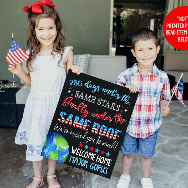 Welcome Home Wife Spouse Husband Child Sign Same Stars Homecoming Back from Deployment Sign Chalkboard Printable File