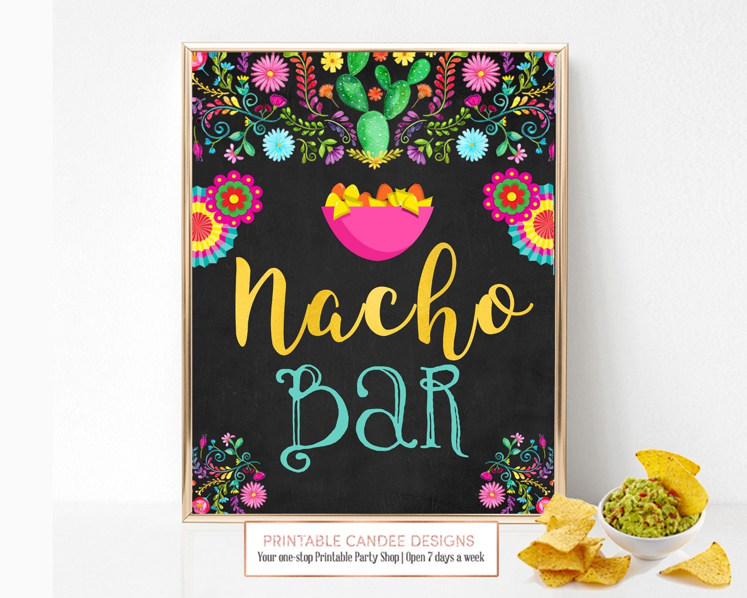 Nacho Bar Sign Cinco De Mayo Taco Party Birthday Fiesta Baby Shower ...