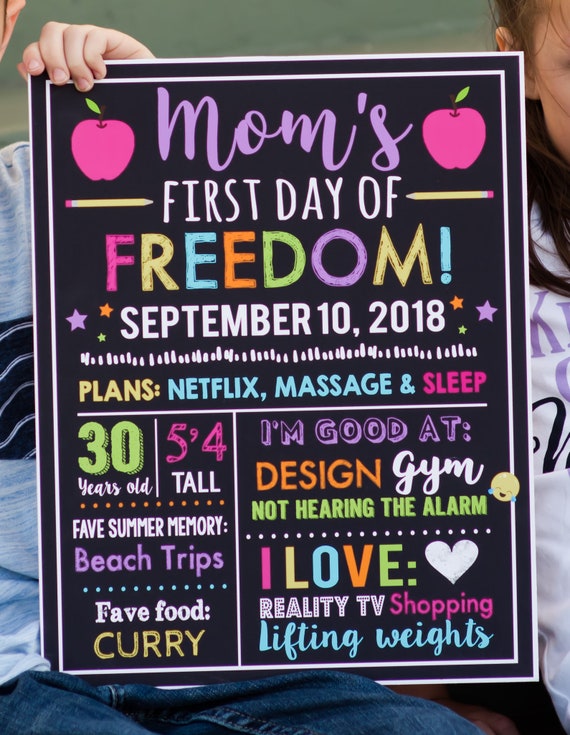 Moms 1st day of School  School signs, Signs for mom, School chalkboard