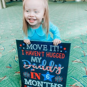 Welcome Home Daddy Sign Military Homecoming Back from Deployment Sign Chalkboard Printable Custom image 4