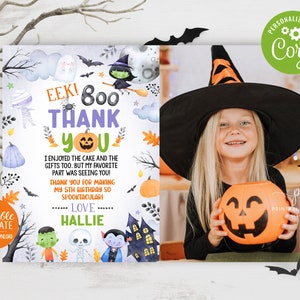 Bearbeitbare Halloween Geburtstag Danke Neutral Ghost Theme Spooktacular Vorlage Sofortiger Download Printable