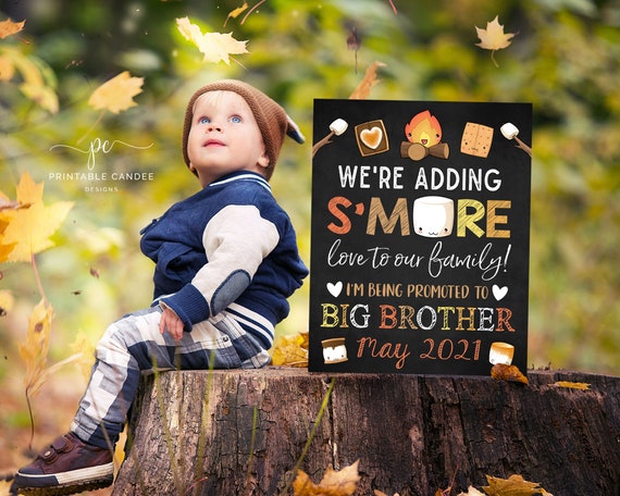 Big Brother or Sister Pregnancy Announcement Fall Camping