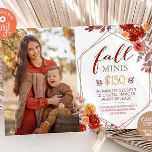 Fall Minis Session Template Autumn Photography Leaves Mini Sessions Photographer Marketing File NOT a PSD