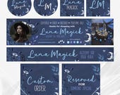 Etsy Shop Template Kit, Witchy Apothecary Shop Banner, Moon Etsy Seller Templates, Crystal Store Branding Set LMES