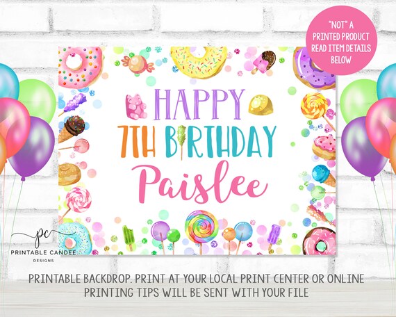 Candy Party Backdrop Buffet Table Backdrop Candy Bar Lollipop | Etsy