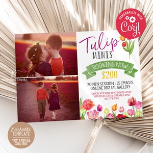 Tulpe Minis Session Vorlage Frühling Ostern Fotografie Floral Mini Sessions Fotograf Marketing Datei