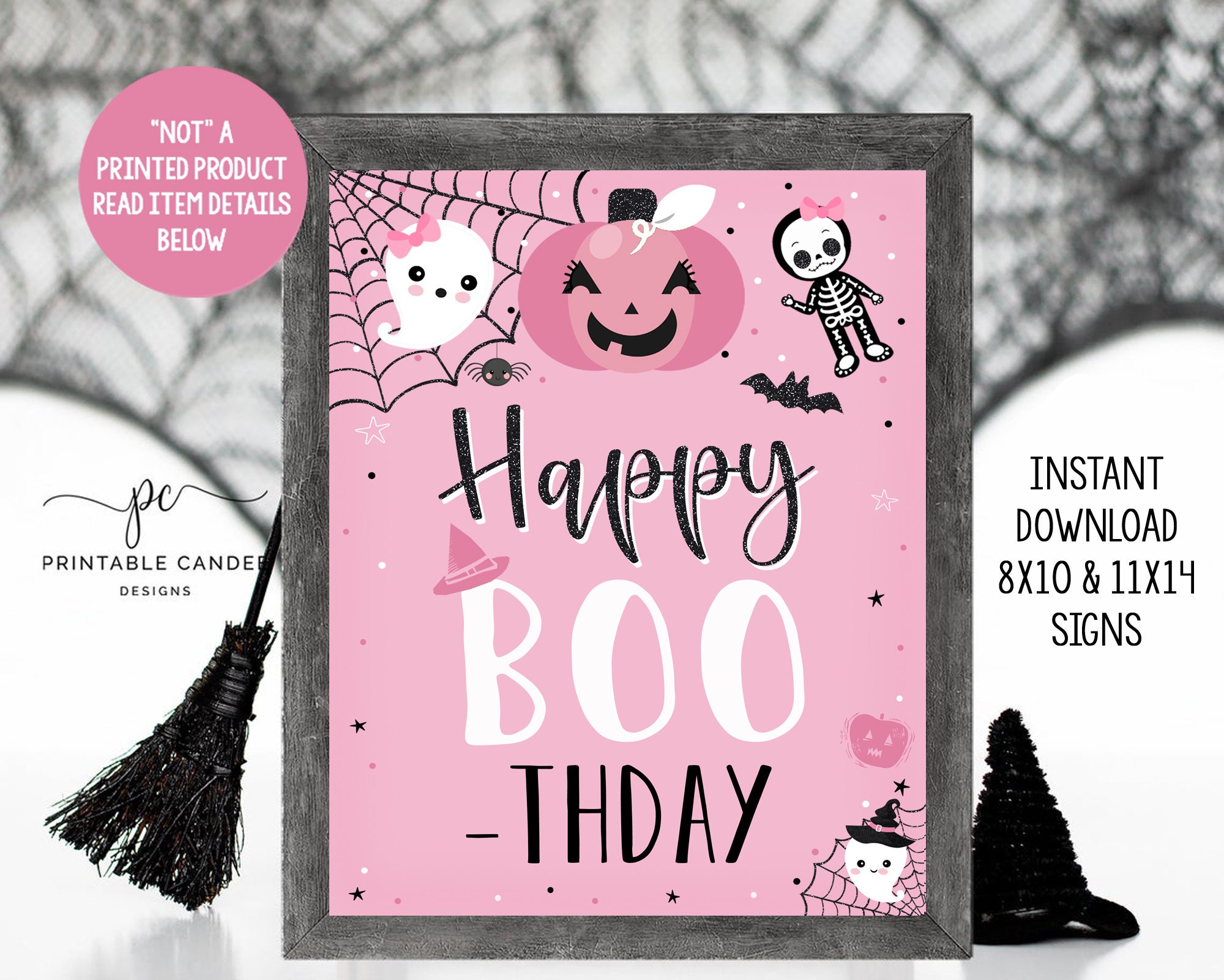3er-Set Halloween-Tischdecken 'Happy Boo Day' – Rechteckig, Pink/schwarz/orange, 137x274 Cm