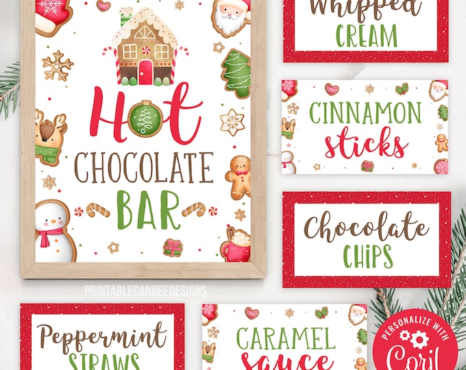 Peppermint Hot Cocoa Print Chalk Art Chalkboard Christmas Decor hot ...