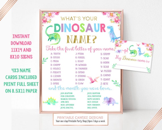 Girl Dinosaur Name Game Party Printables Table Party Sign Etsy girl-dinosaur-name-game-party-printables-table-party-sign-etsy