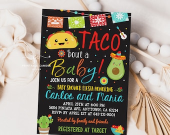 Fiesta Taco Bout A Baby Shower Invitation Template Mexican Cactus Taco Party Invite Editable File Printable