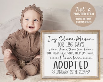 Adoption Announcement Sign Digital Minimalist Printable Foster Care Adoption Sign Shared Love Home