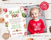 Editable Christmas Thank you Holiday Cookie Party Birthday Sweet Christmas First Template Instant Download