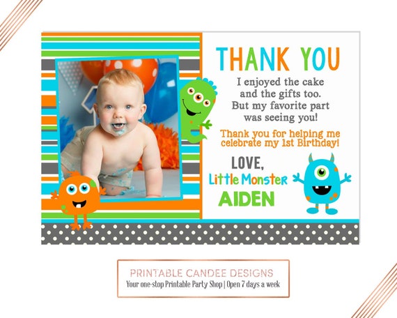 Monster Merci Garcon 1ere Fete Danniversaire Bash Theme Etsy France