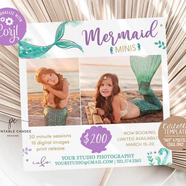 Mermaid Minis Session Template Summer Photography Mermaids Mini Sessions Photographer Marketing File