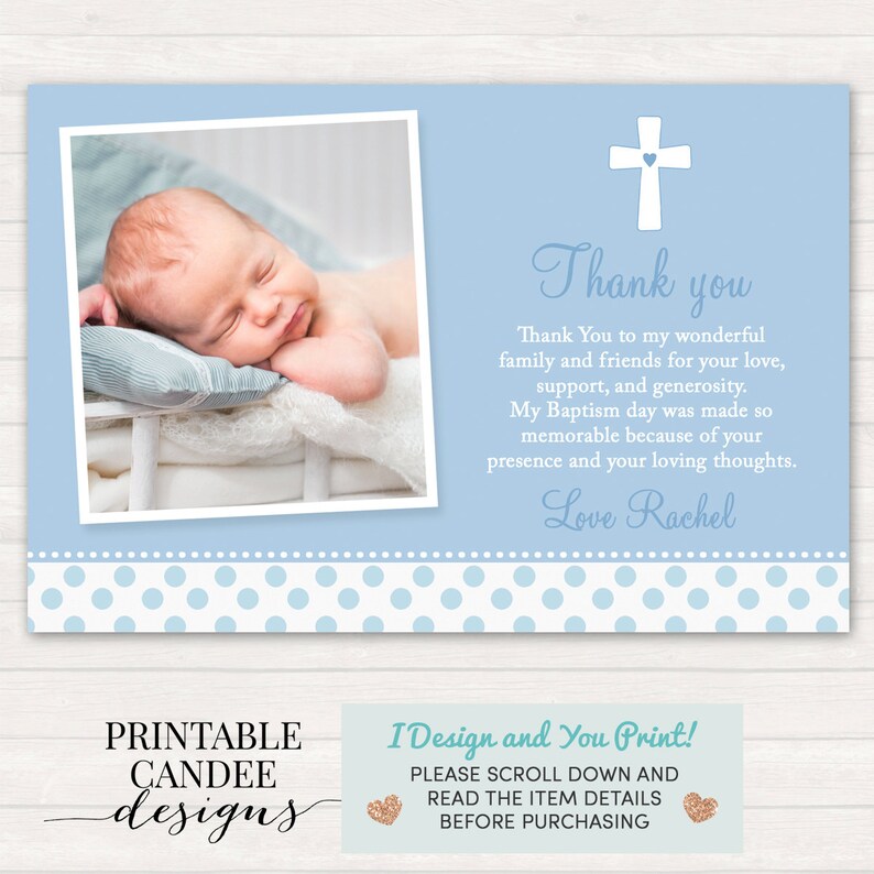 Blue Baptism Invitation Boy Baptism Invitation Boy Etsy