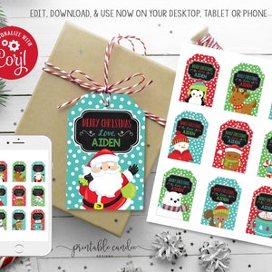 Christmas Tags Editable Christmas Tag Printable Christmas for Kids Printable Holiday Gifts