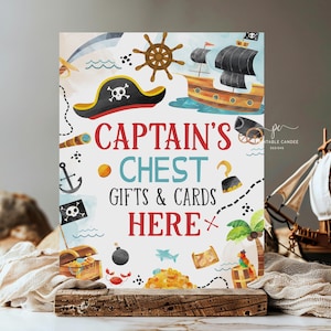 Pirate Birthday Gift Sign Ahoy Matey Theme Pirates Party Decor Printable PBMI