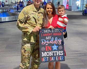 Welcome Home Daddy Sign Military Homecoming Back From Deployment