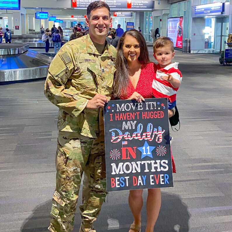 Welcome Home Daddy Sign Military Homecoming Back from Deployment Sign Chalkboard Printable Custom image 3