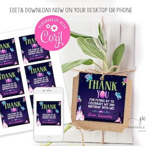 Girl Dragon Favor Tags Editable Birthday Pink Dragon Party Printable Favors Dragons Theme Template Instant Download