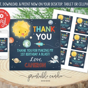 Editable Outer Space Favor Tags Birthday Astronaut Party Decor Favors Template Printable