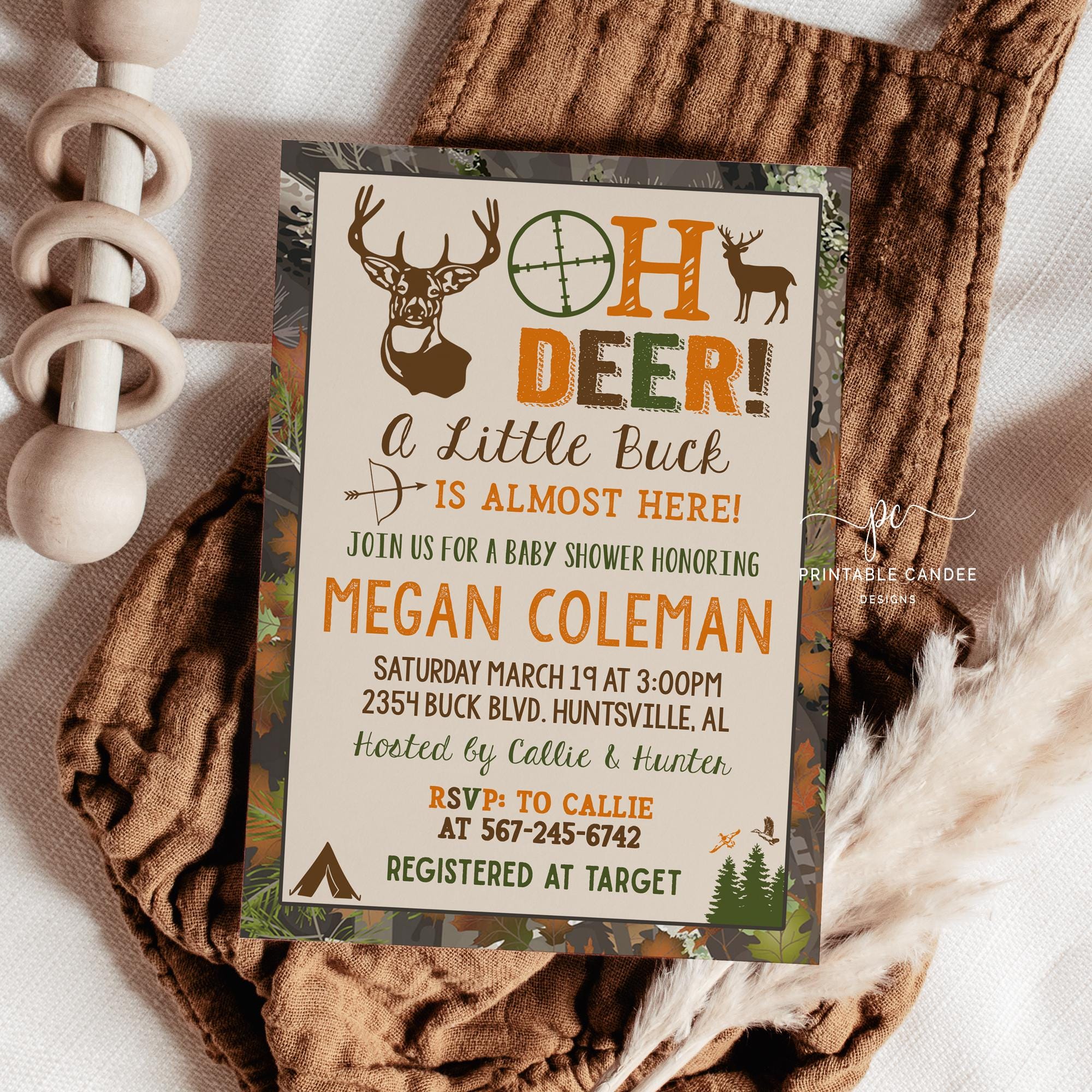 Hunting Baby Shower Invitation Camo Deer Invite Baby Boy Theme Editable Template Printable - Etsy free-camo-party-invitation-templates