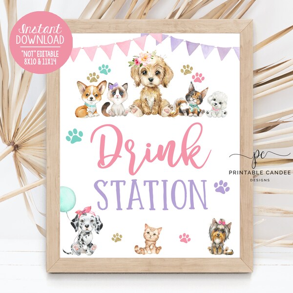 Drink Station Sign Etsy