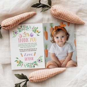 Bunny Thank you Girl Editable Bunny Photo Thank you Pink Spring Theme Template EBWP